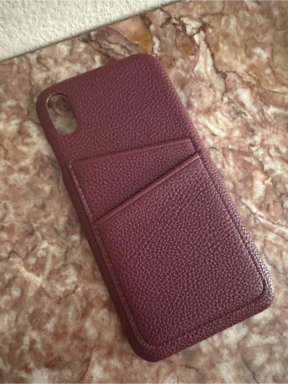 iPhone XS Max burgundy wallet case